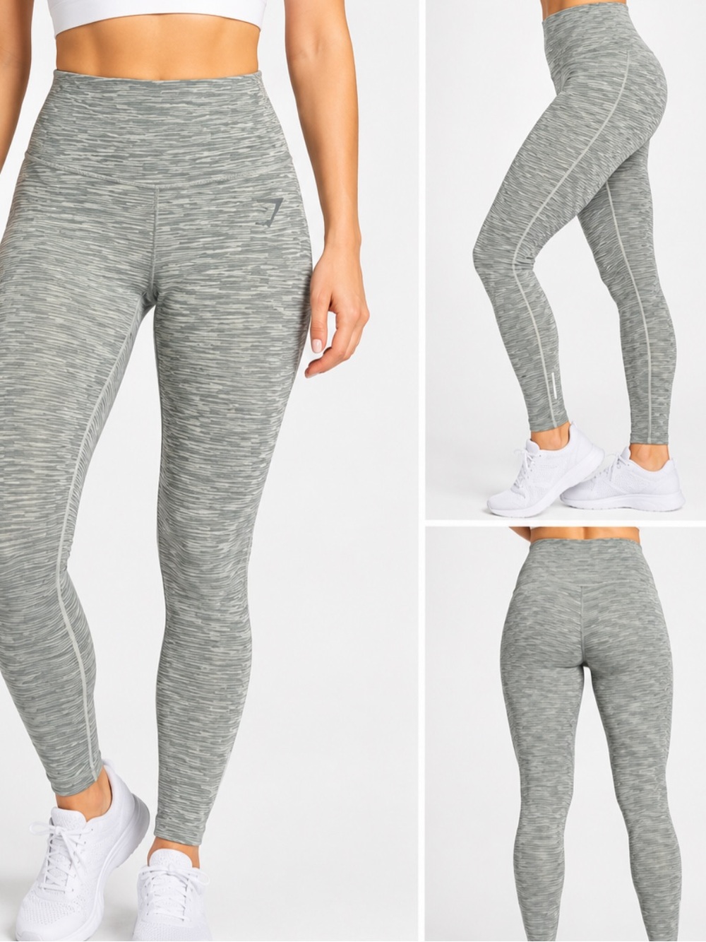 Gymshark shark sage green gray athletic leggings size small